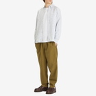 Beams Plus Men's Tattersall Check Button Down Oxford Shirt in White/Sax/Brown