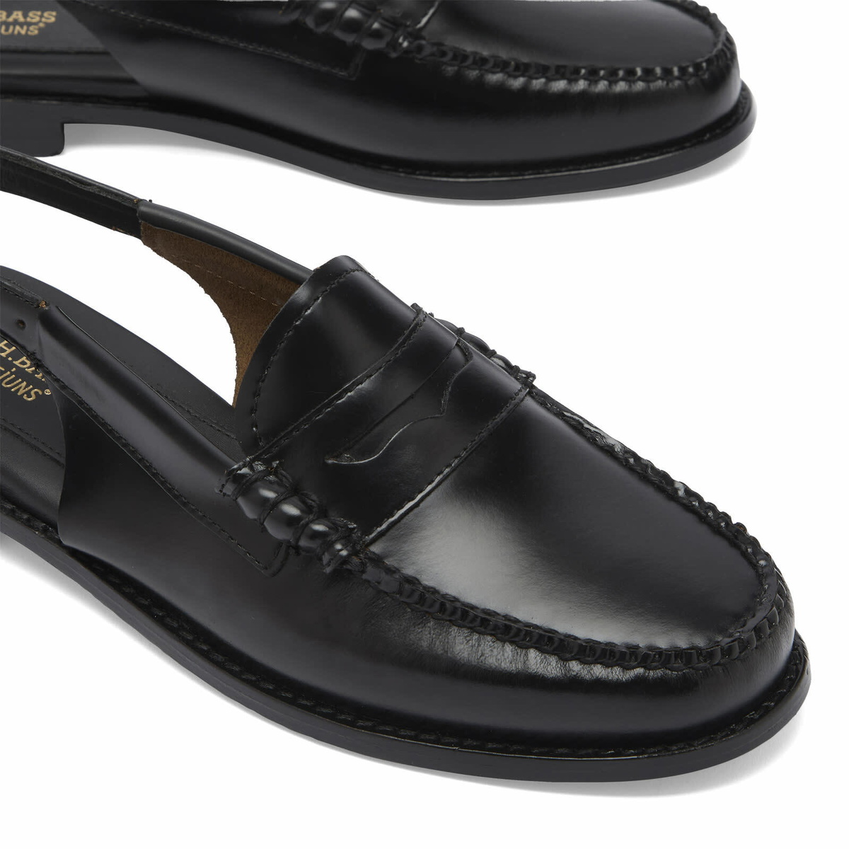 Bass Weejuns Women's Weejun Penny Sling Loafer in Black Leather