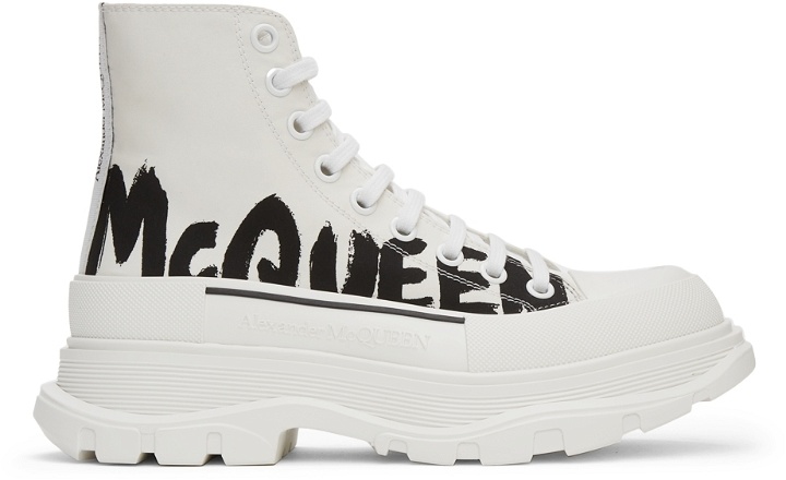 Photo: Alexander McQueen White Tread Slick High Sneakers