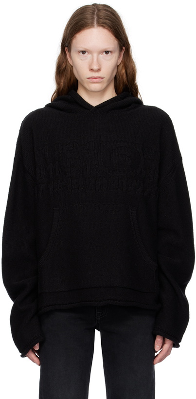 Photo: MM6 Maison Margiela Black Jacquard Hoodie