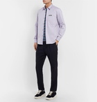 AMI - Logo-Appliquéd Cotton-Twill Shirt - Men - Lilac