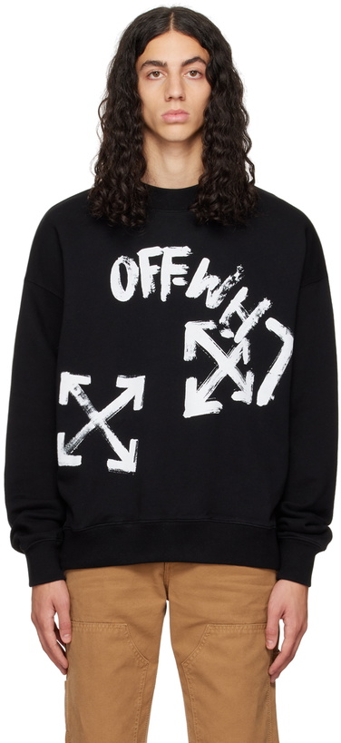 Photo: Off-White Black Paint Script Skate Sweatshirt