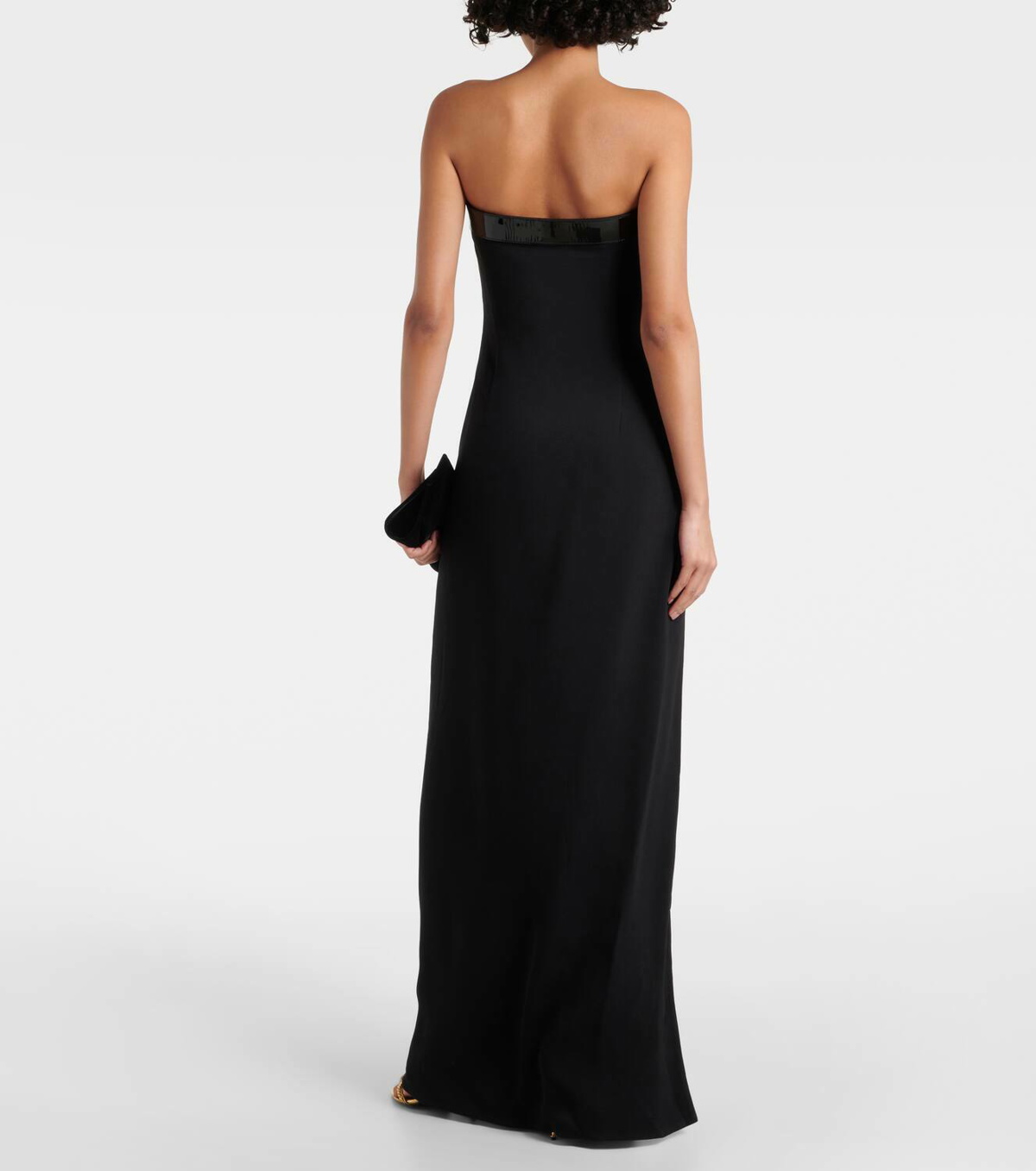 Tom Ford Buckle-detail strapless sablé gown TOM FORD