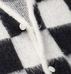 Needles - Checkerboard Mohair-Blend Cardigan - White