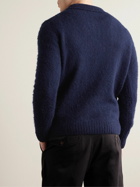 Aspesi - Brushed-Wool Polo Shirt - Blue