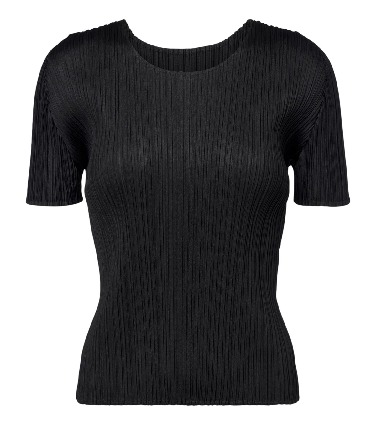 Pleats Please Issey Miyake Women's Mist Basics Top in Black Pleats