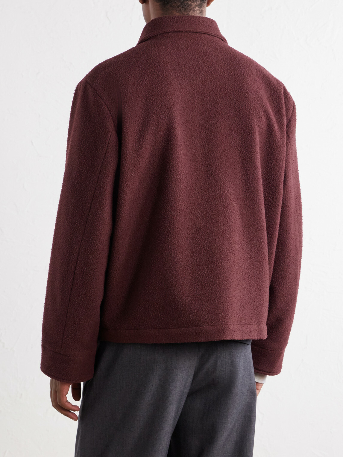 SECOND / LAYER - Jefe Wool Blouson Jacket - Burgundy