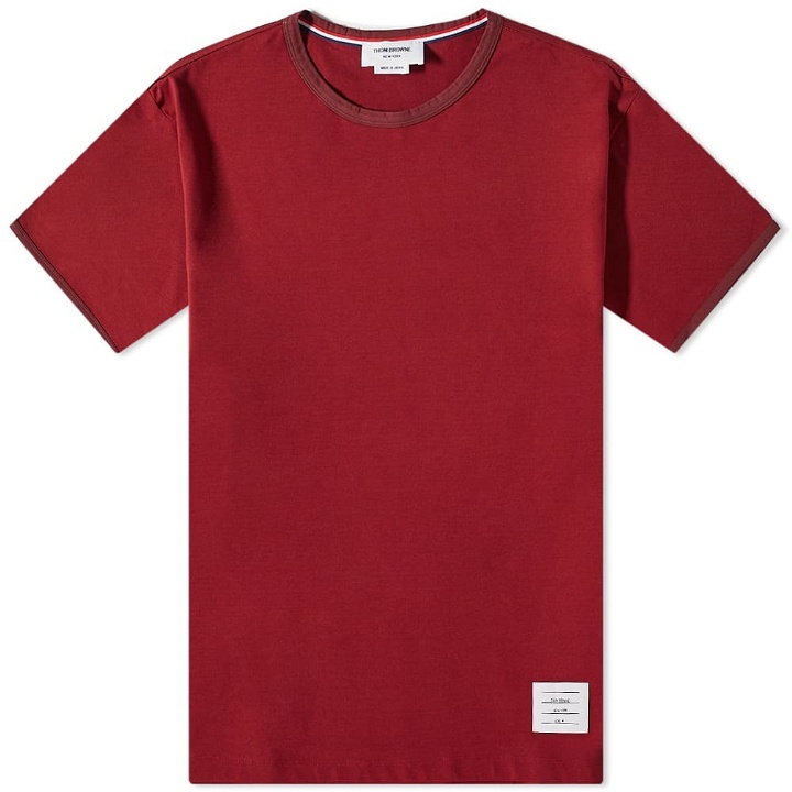 Photo: Thom Browne Men's Ringer T-Shirt in Dark Red