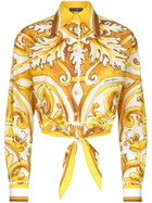 Dolce & Gabbana Majolica-Print Cropped Shirt