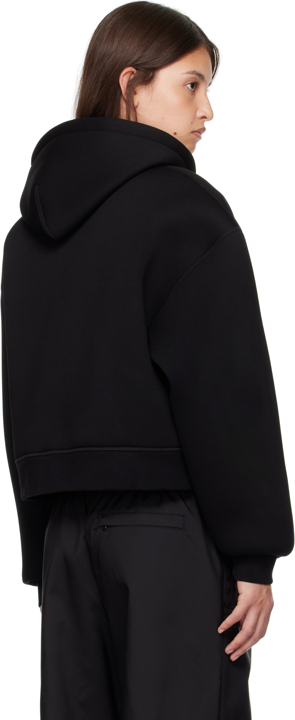 WARDROBE.NYC Black Bonded Zip Hoodie
