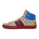 Gucci Beige GG Ace High-Top Sneakers