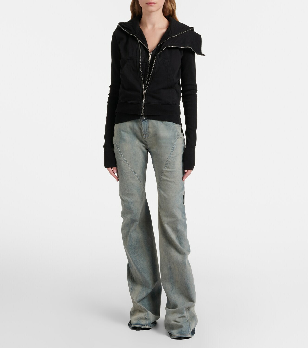 Rick Owens Belted cotton jersey sweatshirt