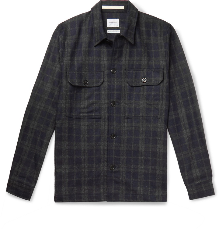 Photo: Norse Projects - Kyle Checked Wool-Blend Overshirt - Blue