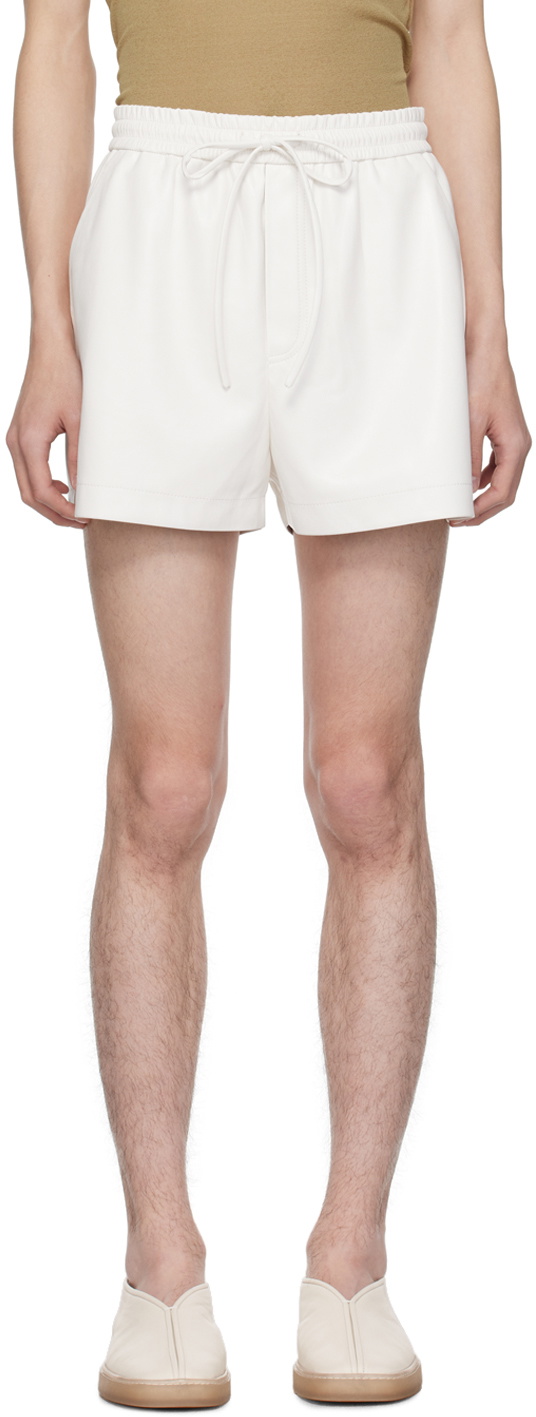 Nanushka White Amil Vegan Leather Shorts