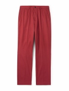 Dunhill - Slim-Fit Straight-Leg Pleated Cotton-Gabardine Chinos - Red