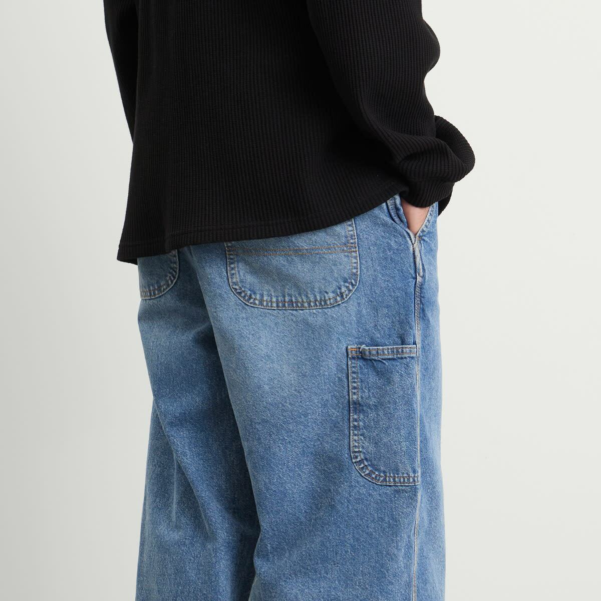Dickies Men's Madison Baggy Denim Jeans in Rinsed Blue W/Fade