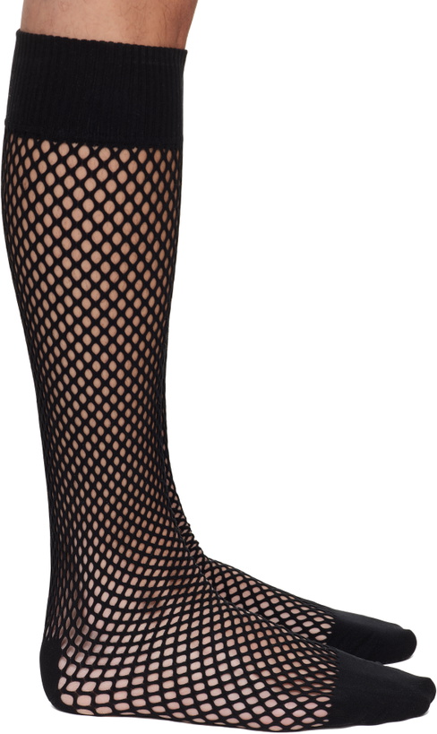 Photo: Comme des Garçons Homme Plus Black Nylon Mesh Long Socks