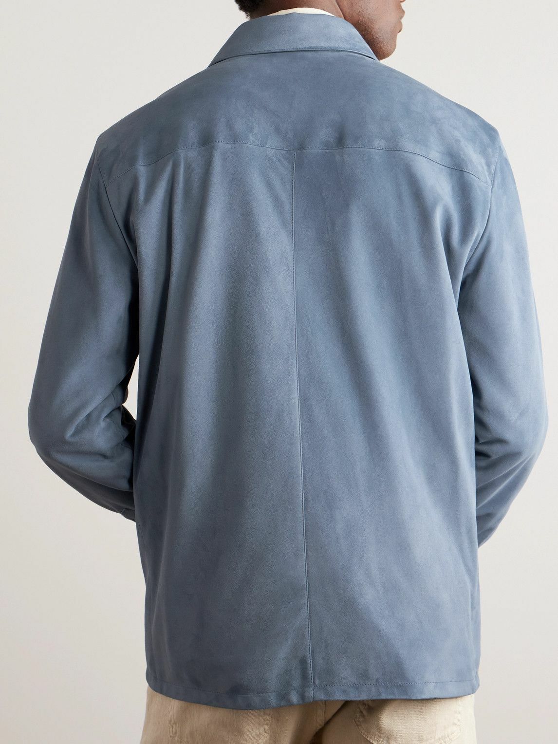Loro Piana - Suede Overshirt - Blue