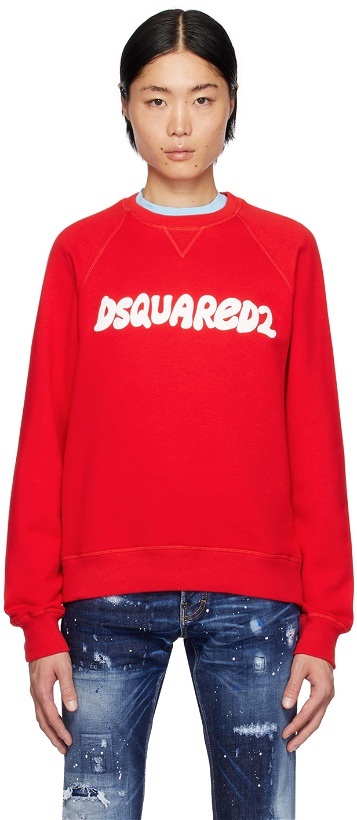 Photo: Dsquared2 Red Cool Fit Sweatshirt