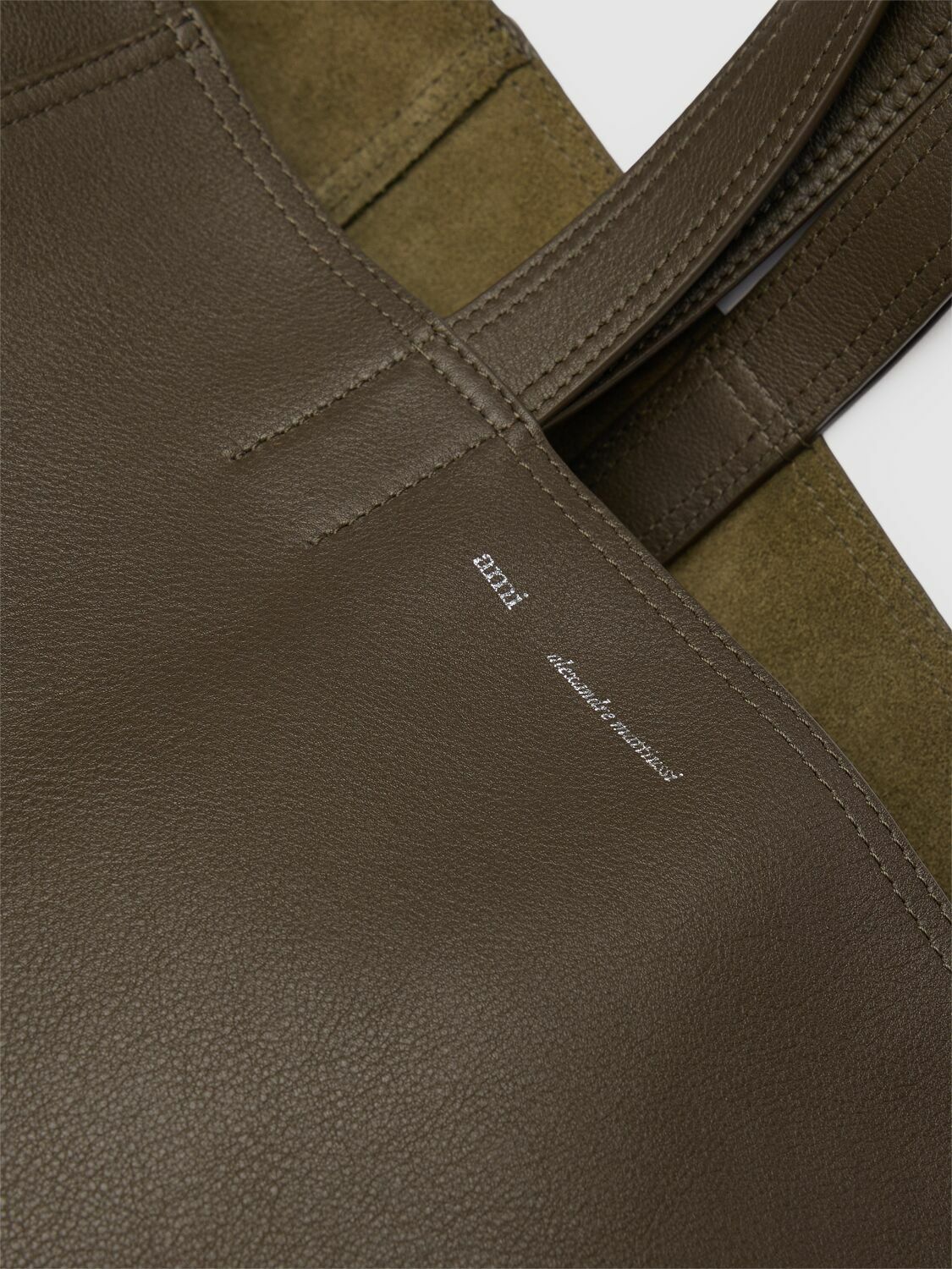 AMI PARIS Midi Maxi Smooth Leather Tote Bag