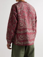Visvim - Velvet-Trimmed Floral-Print Wool and Linen-Blend Shirt - Red
