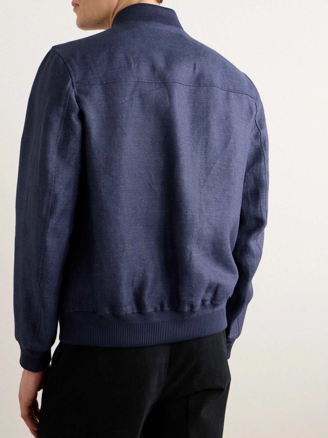 Loro Piana - Linen Bomber Jacket - Blue Loro Piana