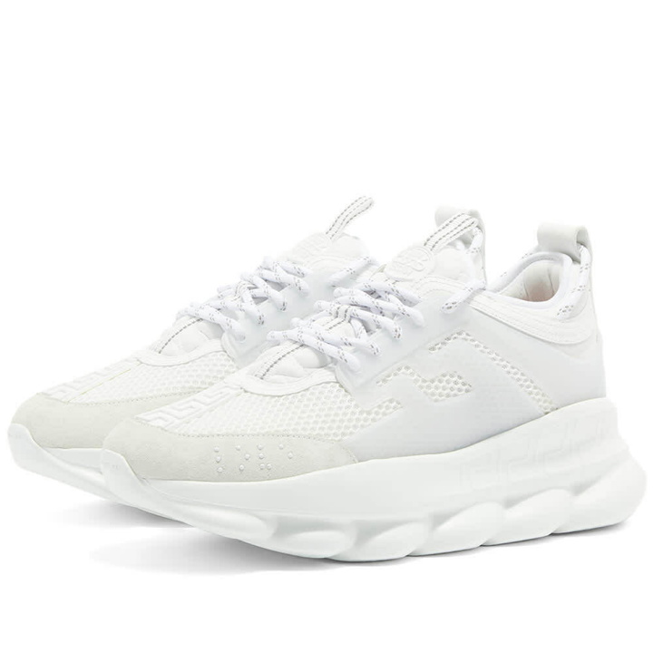 Photo: Versace Men's Chain Reaction Sneakers in White