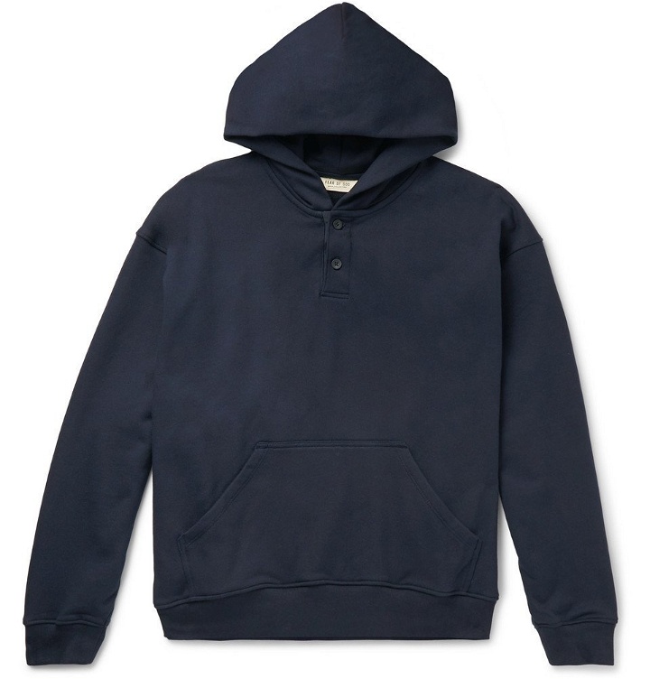 Photo: Fear of God - Oversized Loopback Cotton-Jersey Hoodie - Navy