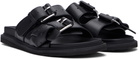 Moschino Black Calfskin Sandals