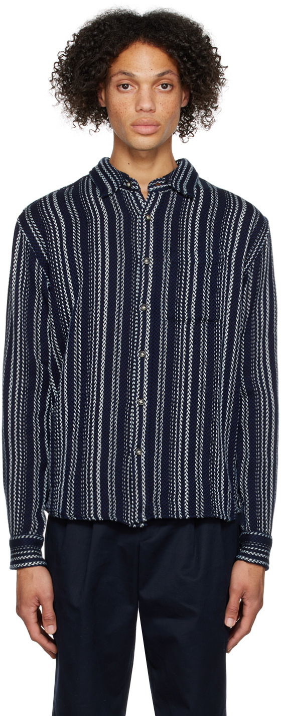 Corridor Navy Sky Captain Stripe Shirt Corridor