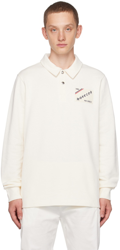 Photo: Moncler Off-White Patch Long Sleeve Polo