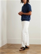 Oliver Spencer - Glendale Ribbed-Knit Polo Shirt - Blue