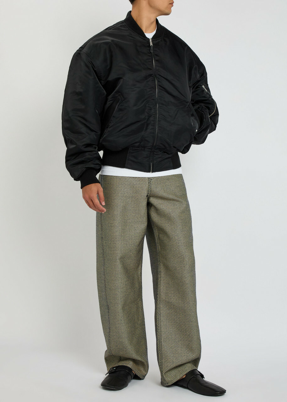 Entire Studios Broad Padded Nylon Bomber Jacket Black