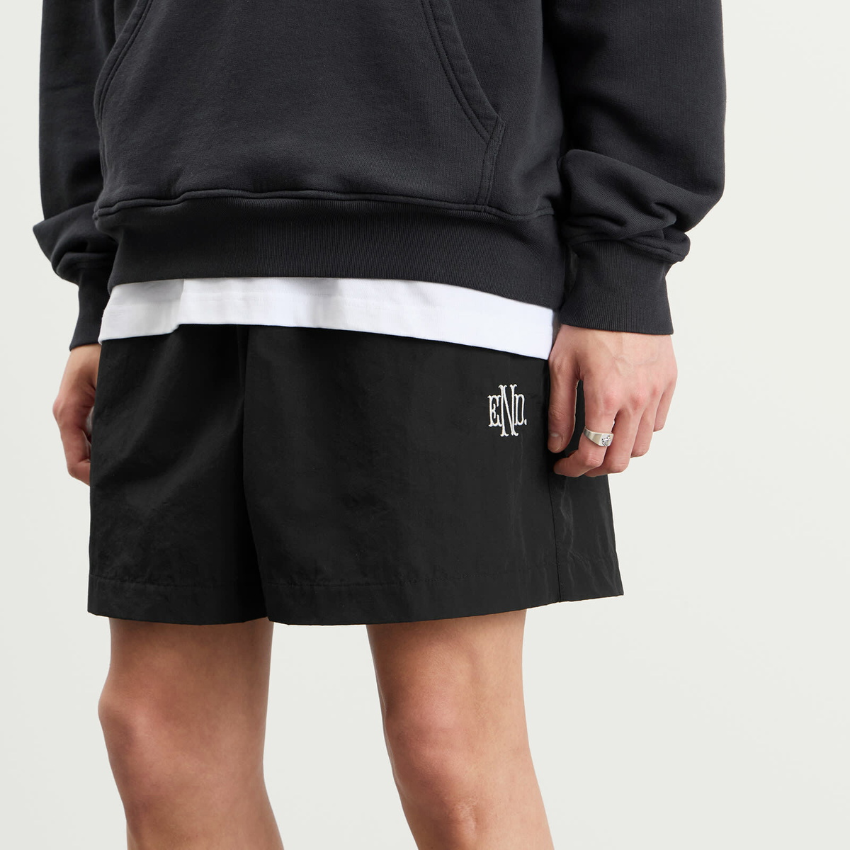 END. Flight Drawstring Short in Black