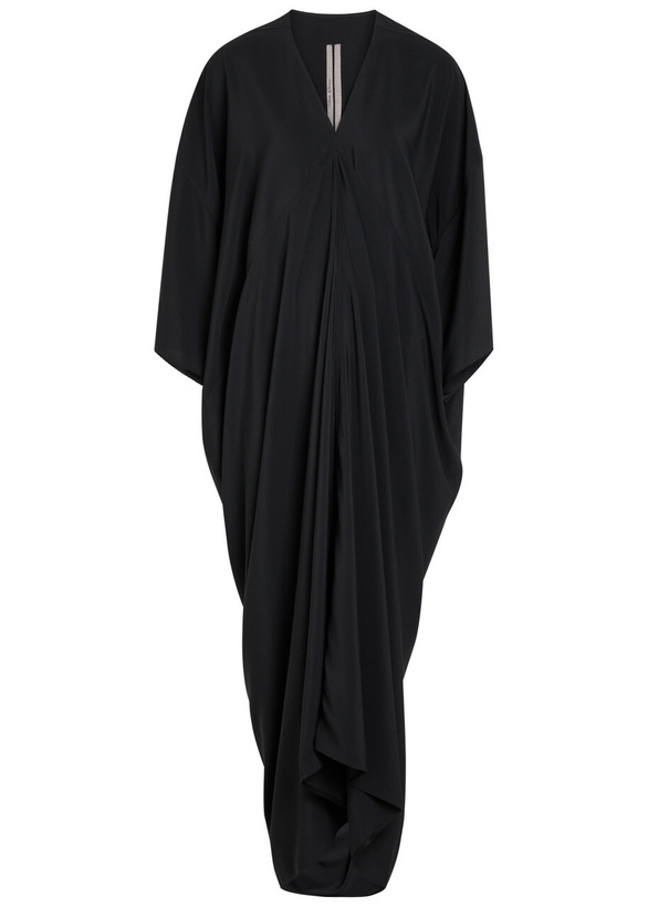 Photo: Rick Owens Tommykite Crepe Maxi Dress Black