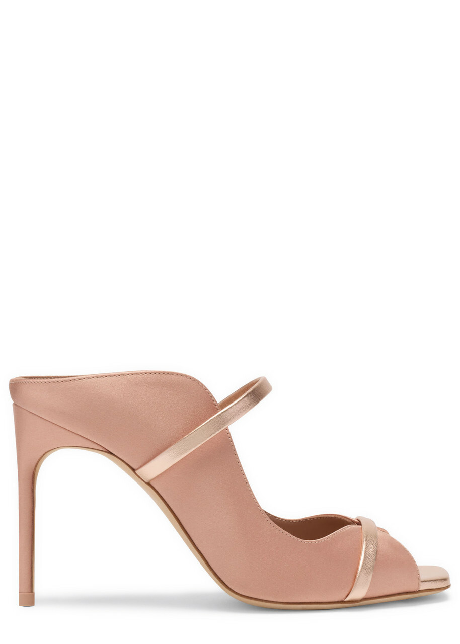 Malone Souliers Noah 90 Satin Heeled Sandals Nude
