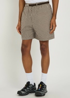 Moncler Gingham Cotton-blend Shorts Grey
