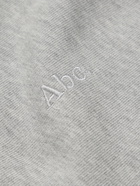 Abc. 123. - Webbing-Trimmed Logo-Embroidered Cotton-Blend Jersey Zip-Up Hoodie - Gray