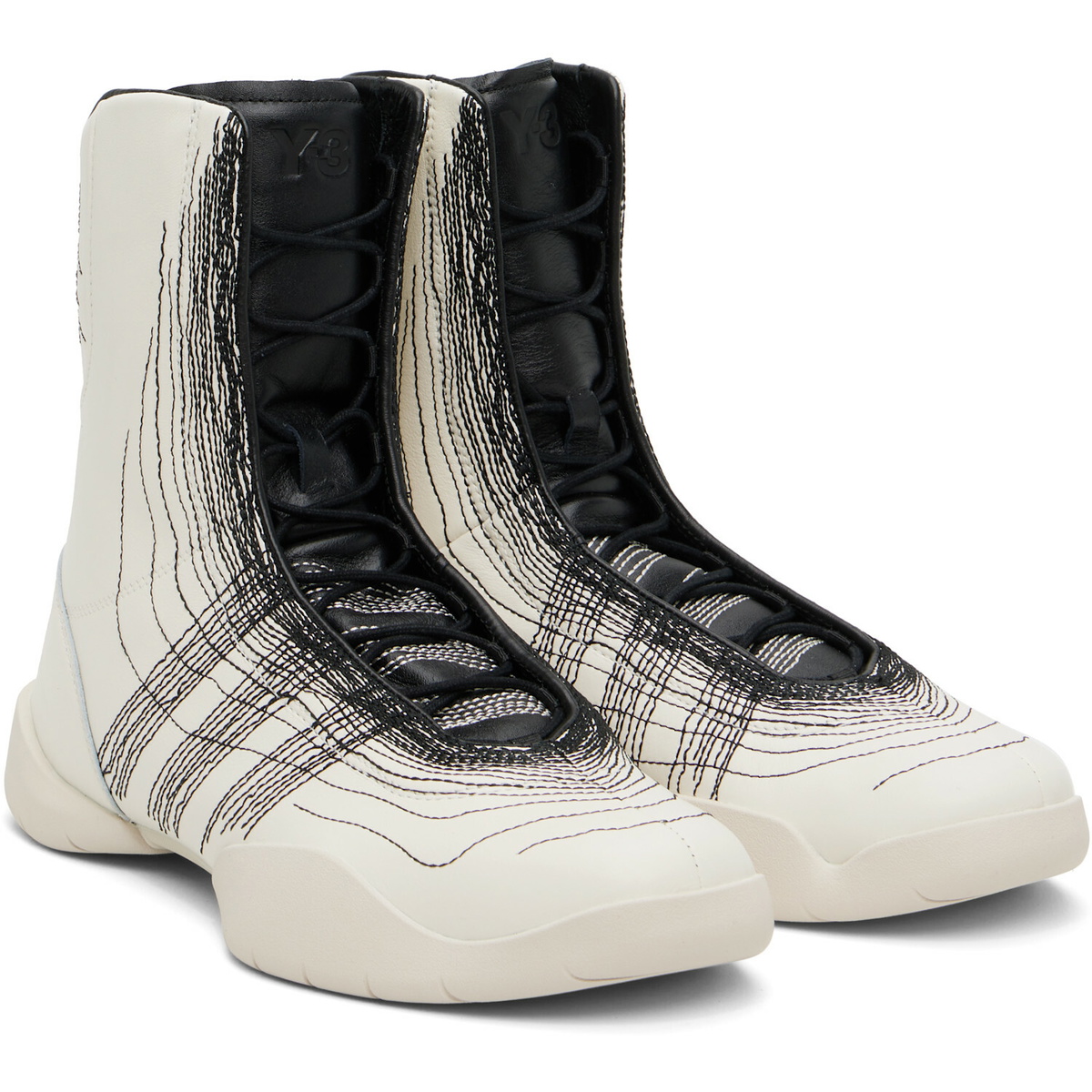 Y-3 White Regu Hi Sneakers