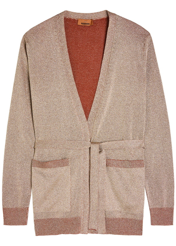 Photo: Missoni Belted Lamé-knit Cardigan Rose