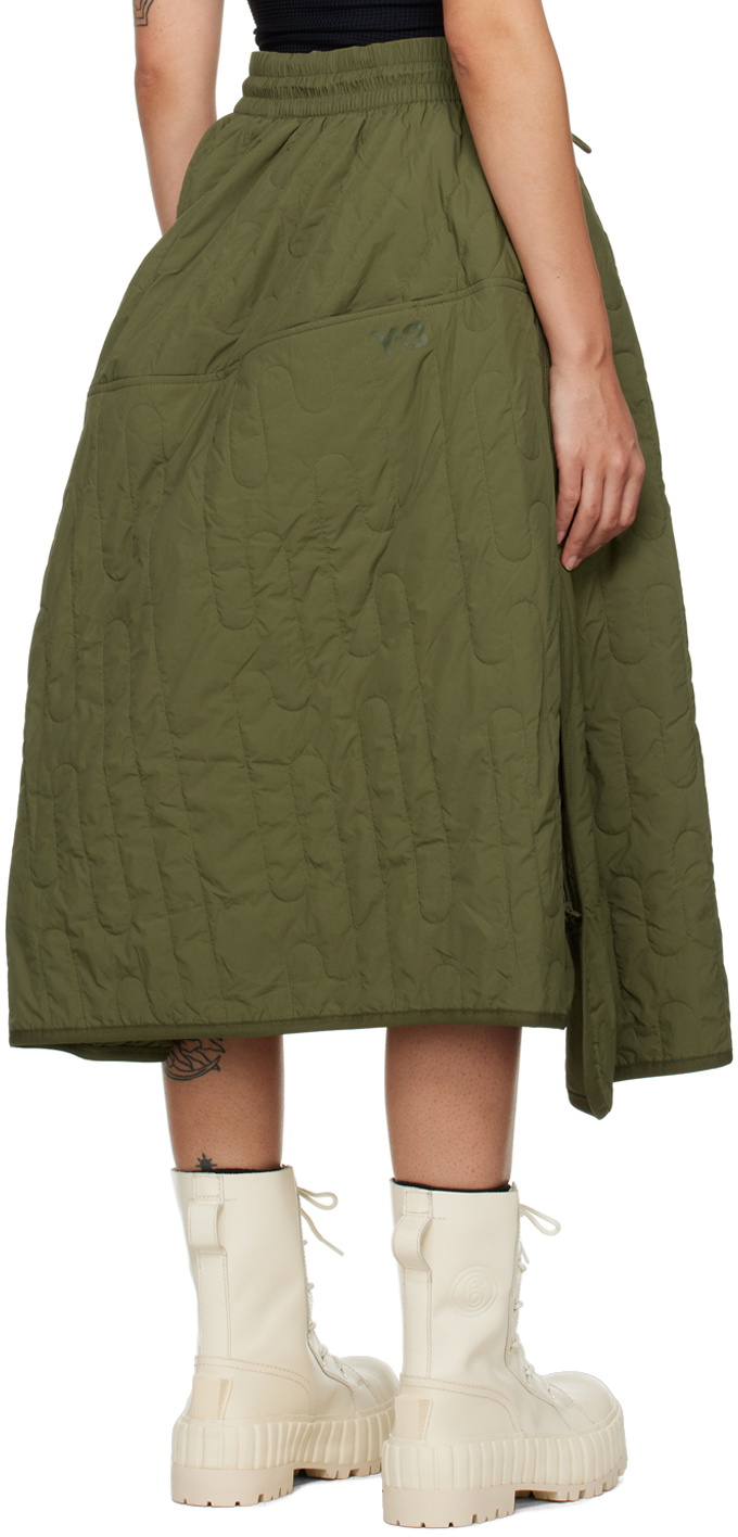 Y-3, Drawstring-hem Quilted-jersey Midi Skirt, Womens