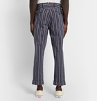 Engineered Garments - Andover Tapered Striped Cotton-Blend Seersucker Suit Trousers - Blue