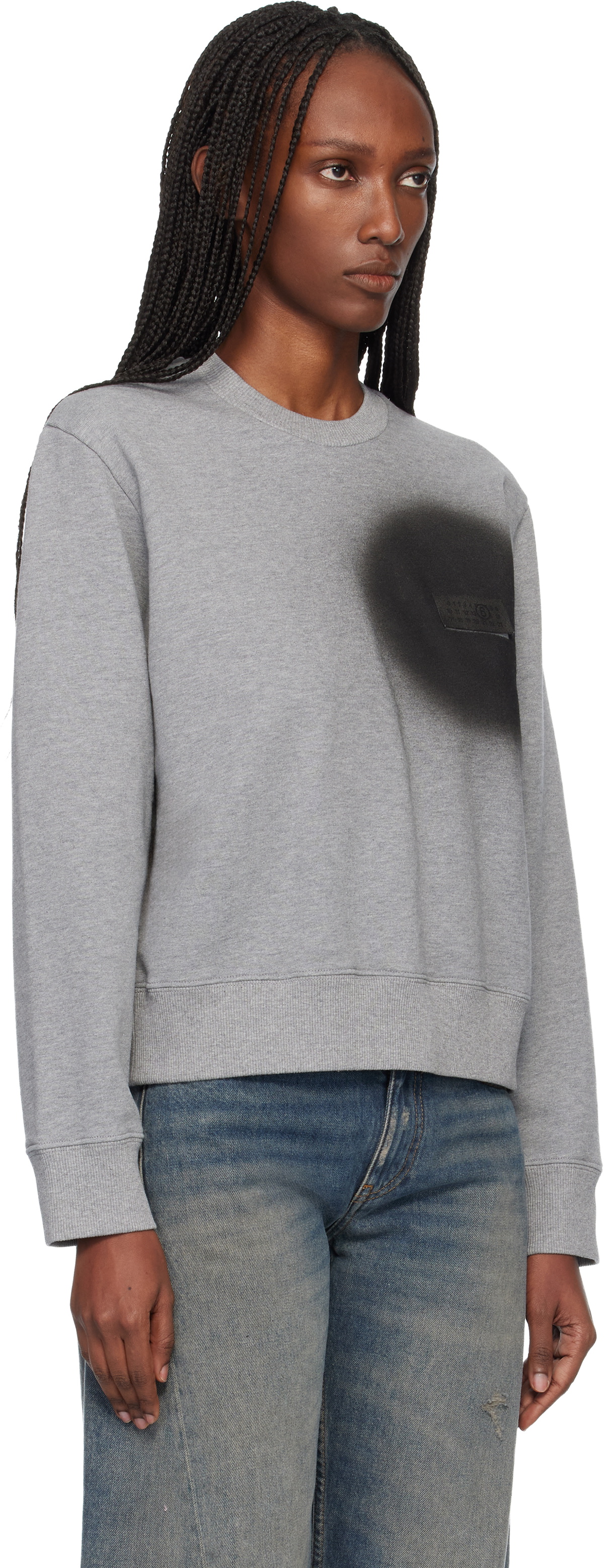 MM6 Maison Margiela Gray Spray Paint Sweatshirt