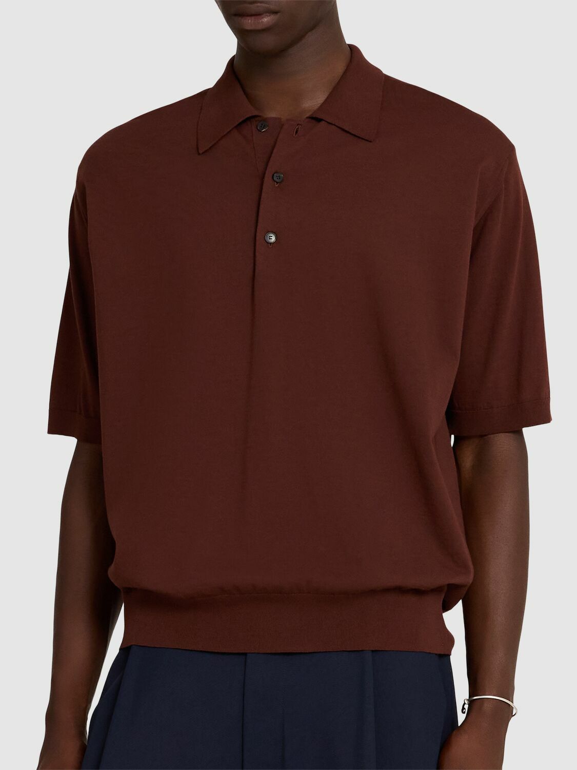 AURALEE Super High Gauge Cotton Knit Polo Auralee