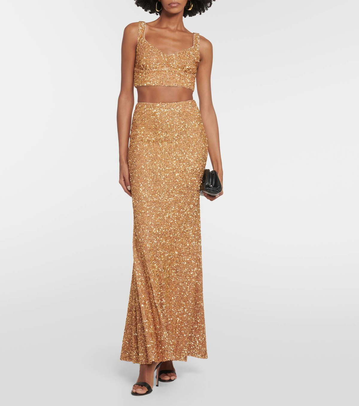 SelfPortrait Sequined cropped top SelfPortrait