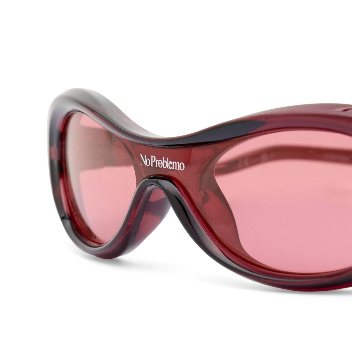 Le Specs x No Problemo Vortex Deux Sunglasses in Dark Cherry/Crimson Tint 