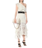 Alexander McQueen One-shoulder lace midi dress