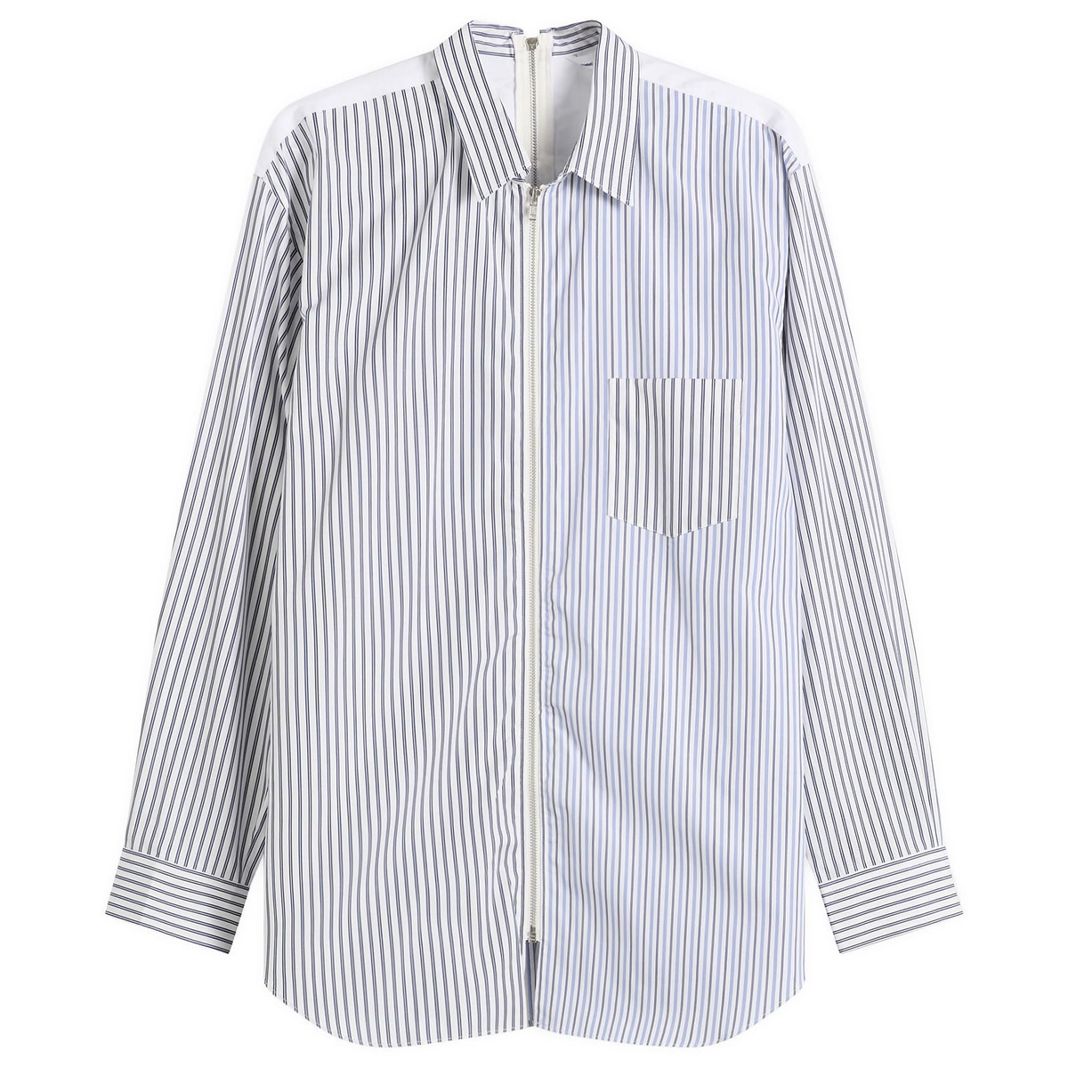 Comme des Garçons SHIRT Men's Cotton Poplin Shirt in White X Stripe