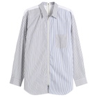 Comme des Garçons SHIRT Men's Cotton Poplin Shirt in White X Stripe