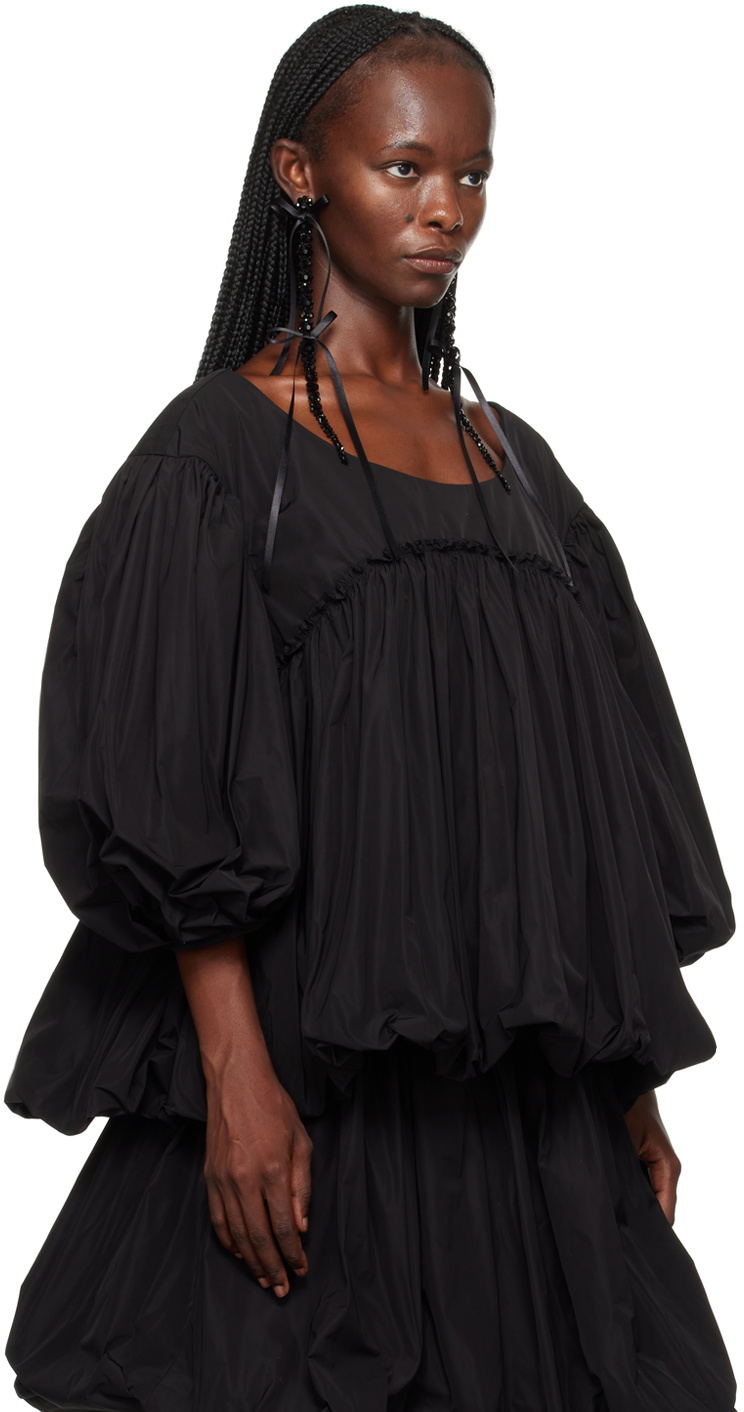 Simone Rocha Black Gathered Blouse Simone Rocha